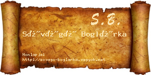 Sóvágó Boglárka névjegykártya